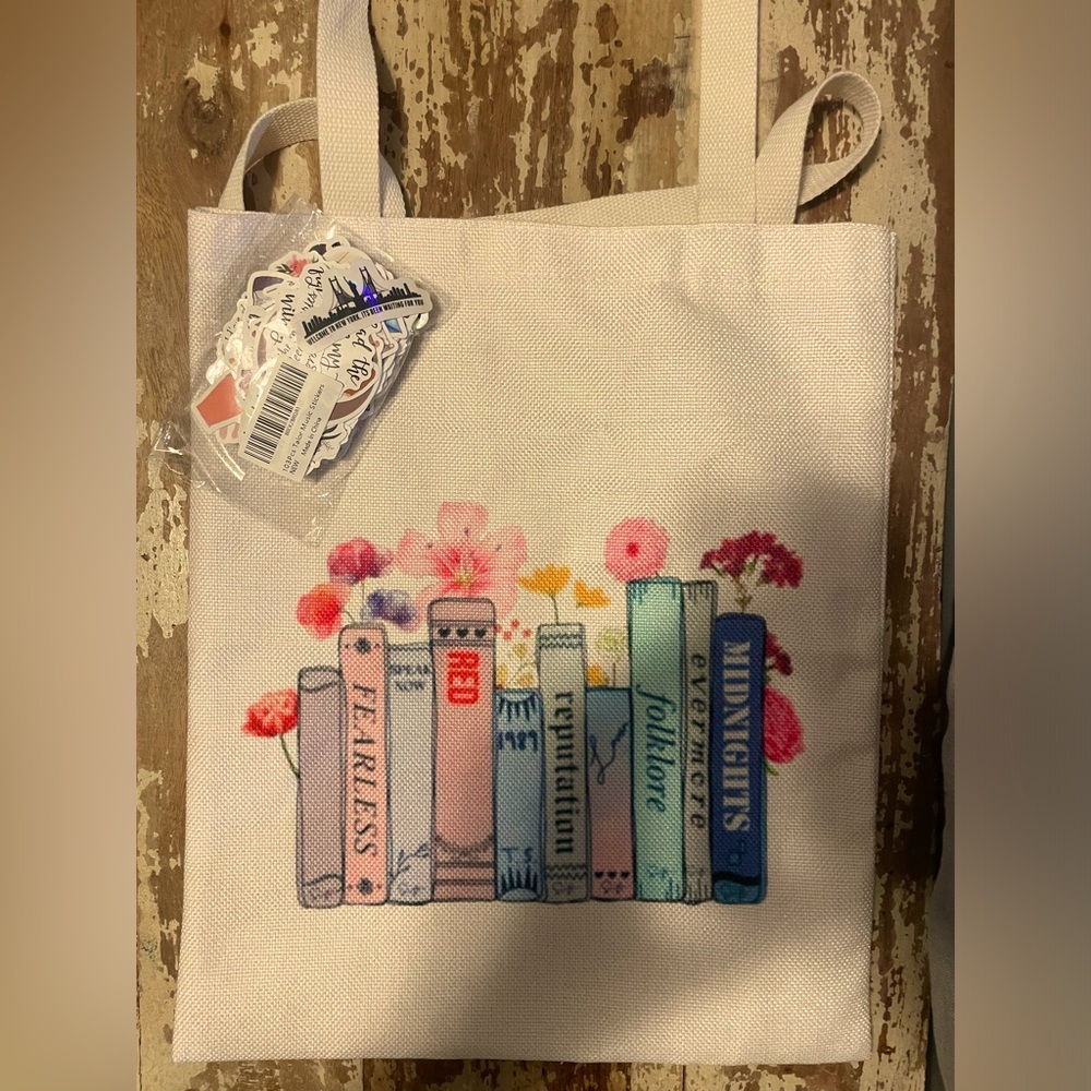 Taylor swift tote with stickers